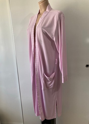 Pembe Uzun Kollu Rahat Kadın Sabahlık - Görsel 4
