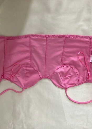 Dantel Detaylı Pembe Mini Büstiyer - Görsel 12