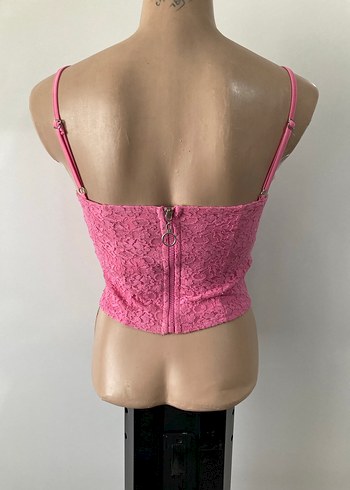 Dantel Detaylı Pembe Mini Büstiyer - Görsel 5
