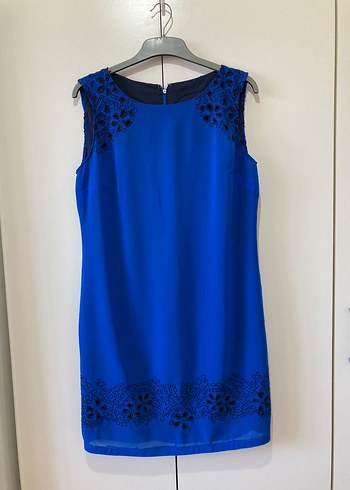 Saks Mavi Fistolu Elbise - Görsel 6