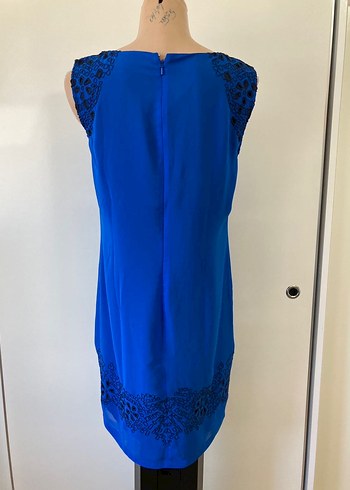 Saks Mavi Fistolu Elbise - Görsel 4