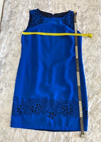 Saks Mavi Fistolu Elbise - Görsel 5