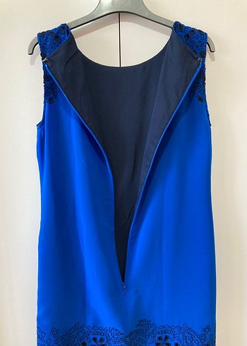 Saks Mavi Fistolu Elbise - Görsel 7