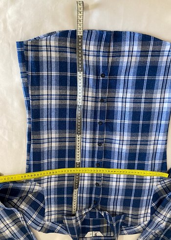 Düğmeli Mavi Ekose Erkek Gömlek - Görsel 9
