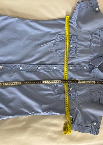 Kısa Kollu Mavi renkli Erkek Gömlek - Görsel 8