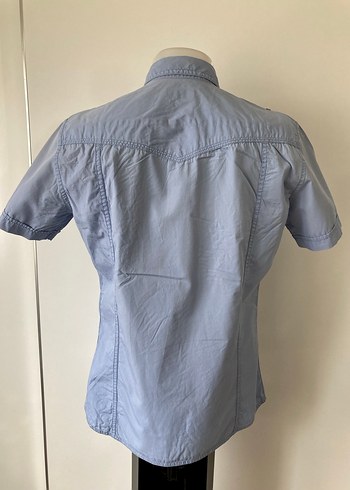 Kısa Kollu Mavi renkli Erkek Gömlek - Görsel 6