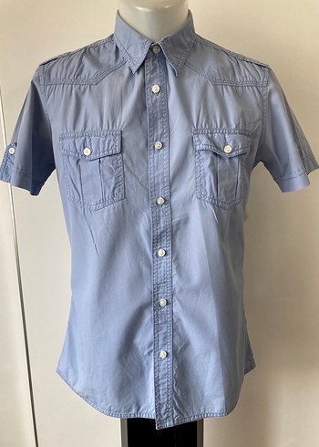 Kısa Kollu Mavi renkli Erkek Gömlek - Görsel 2