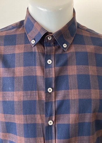 Erkek Kahverengi Kareli Gömlek - Görsel 2