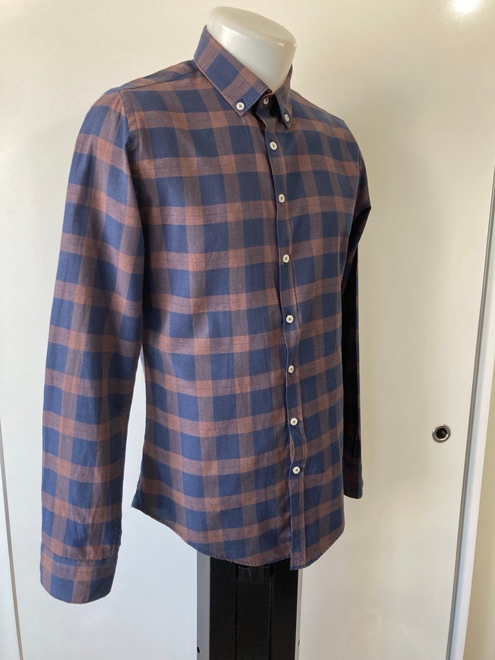 Erkek Kahverengi Kareli Gömlek - Görsel 3