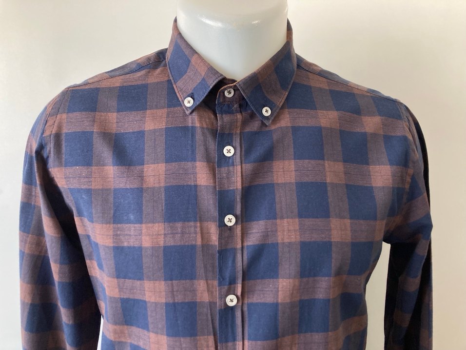 Erkek Kahverengi Kareli Gömlek - Görsel 2