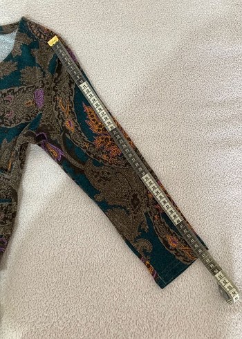 Bohem Kruvaze Yaka Şal Desenli Kışlık Elbise - Görsel 6