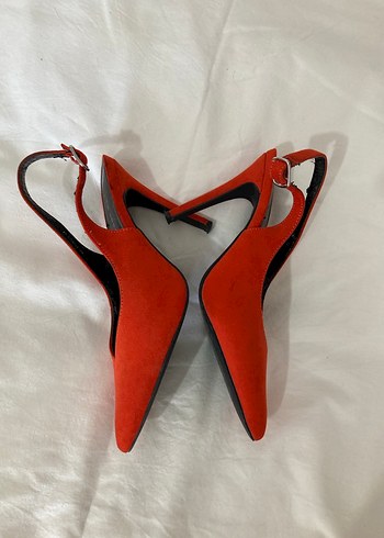 Nar Çiçeği Süet Tokalı Stiletto - Görsel 5