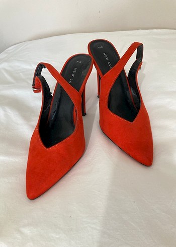 Nar Çiçeği Süet Tokalı Stiletto - Görsel 8