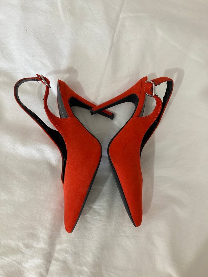 Nar Çiçeği Süet Tokalı Stiletto - Görsel 5