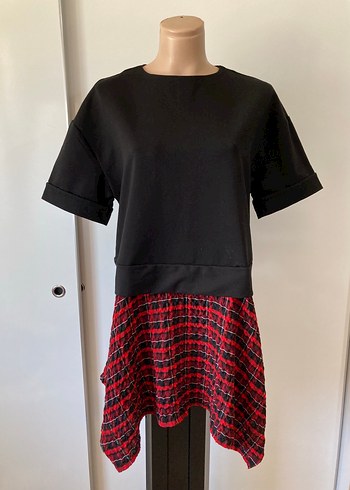 Zara Kısa Kollu Pilili Mini Kadın Elbise