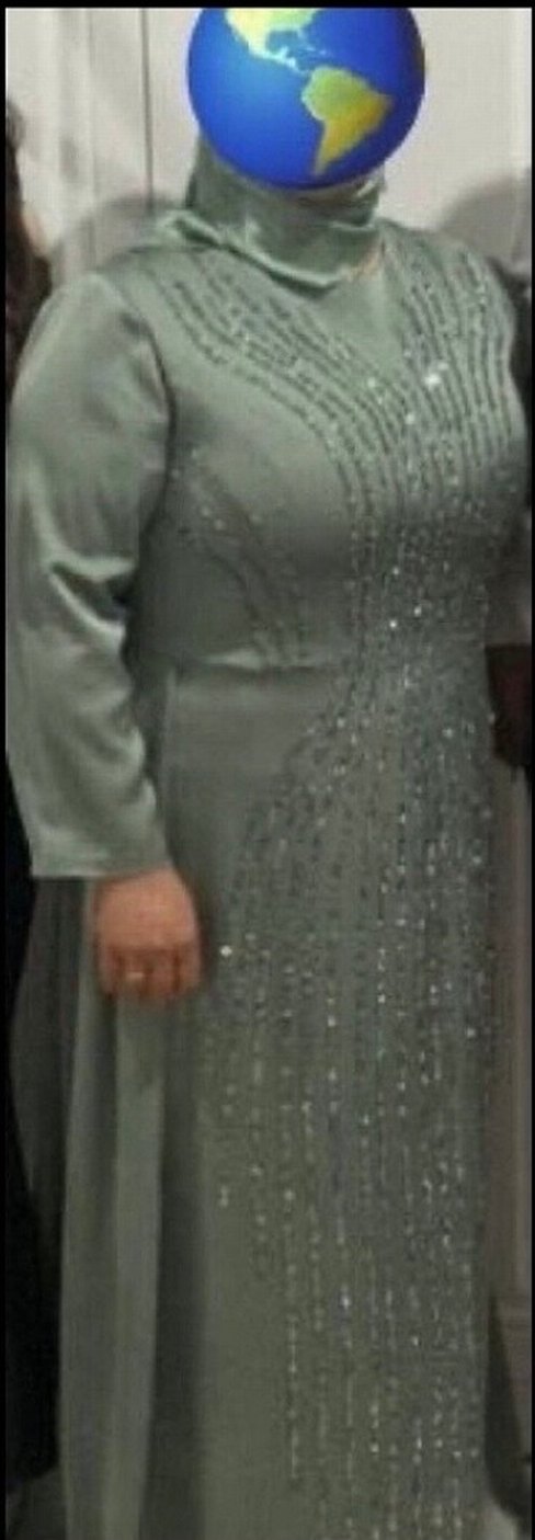 Tesettür Abiye Elbise Eşarp Hediye - Görsel 3