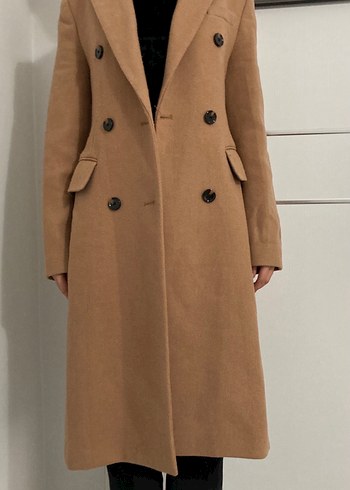 Mango-Düğmeli Camel Kaban - Görsel 5