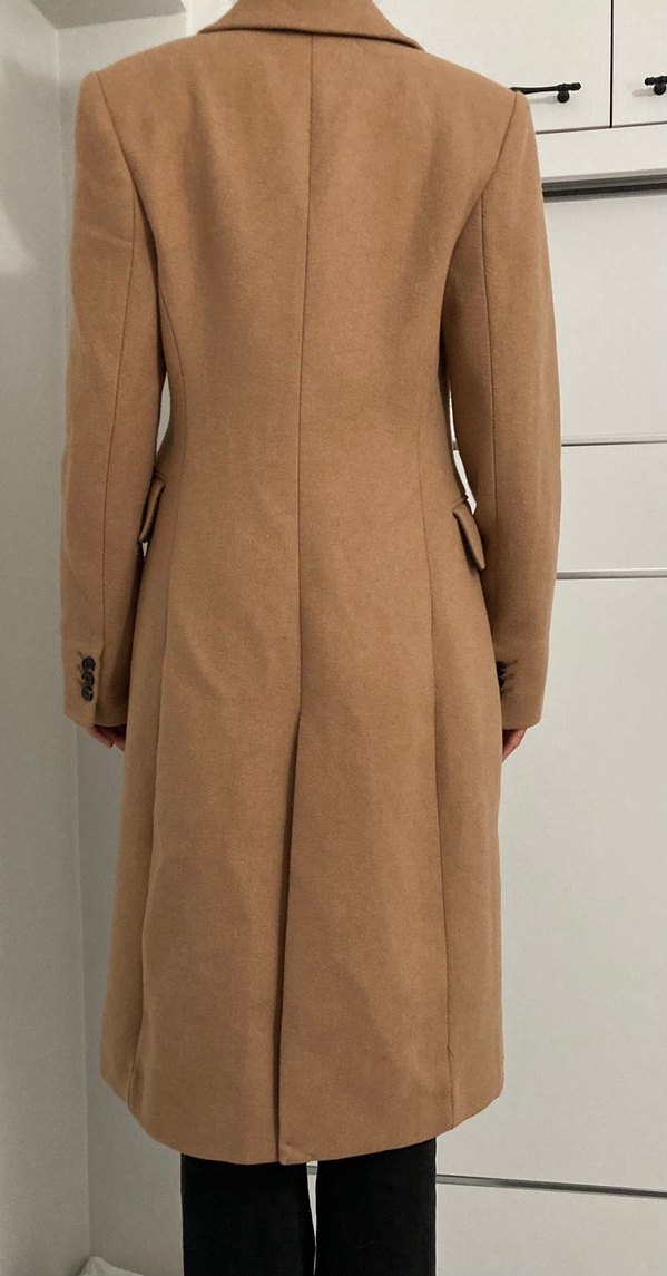 Mango-Düğmeli Camel Kaban - Görsel 4