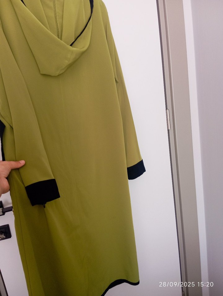 Kadın Haki Uzun Kuşaklı Kap - Görsel 2