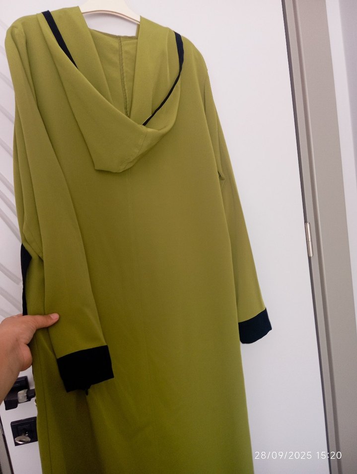 Kadın Haki Uzun Kuşaklı Kap - Görsel 3