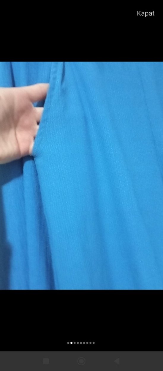 Kadın Mavi Midi Salaş Uzun Kollu takim - Görsel 2