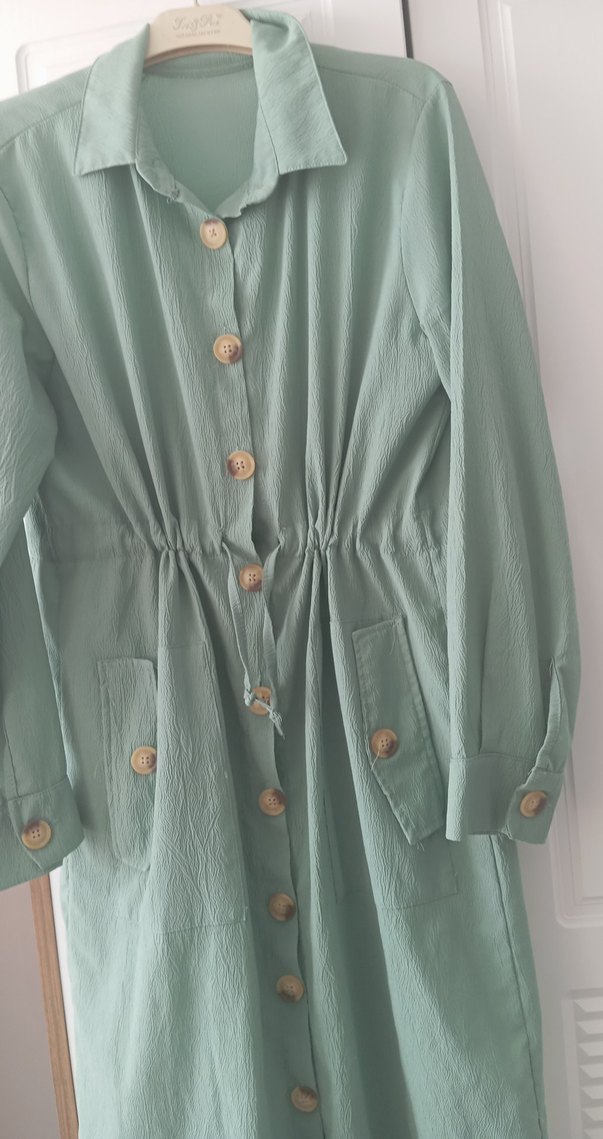 Düğmeli Uzun Kollu cepli tunik - Görsel 5