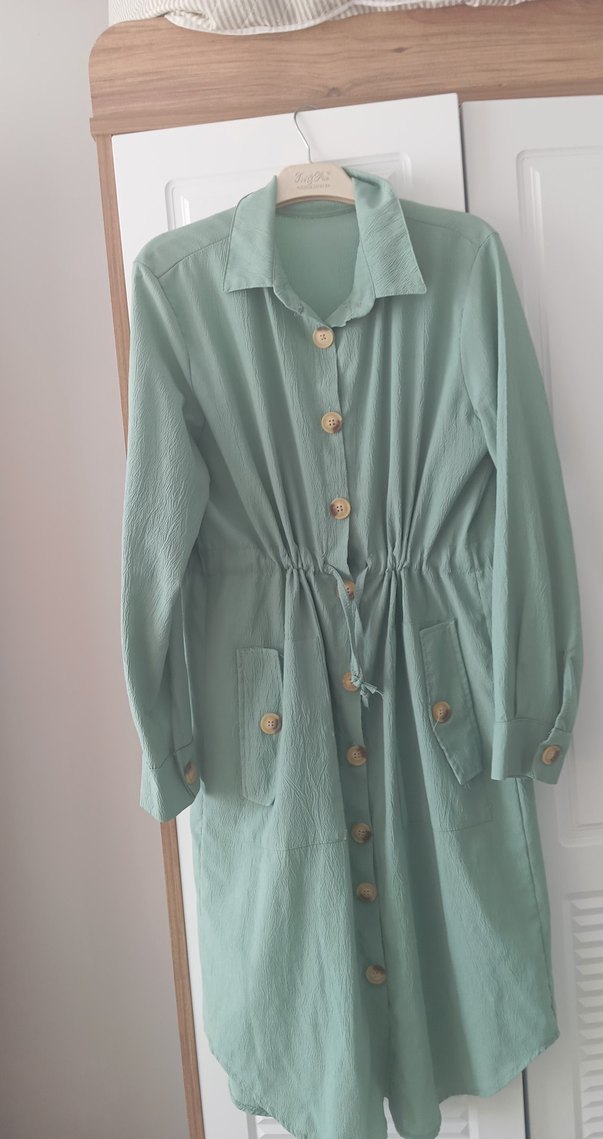 Düğmeli Uzun Kollu cepli tunik - Görsel 3