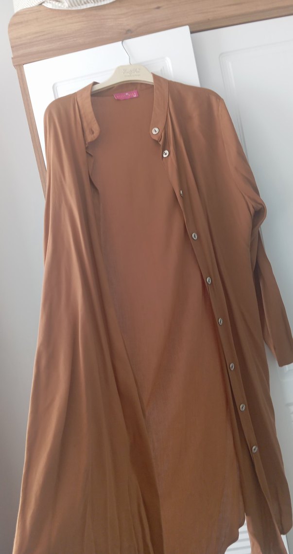 taba Düğmeli Uzun tunik - Görsel 5