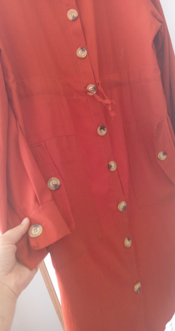 kiremit  renk düğmeli tunik - Görsel 3