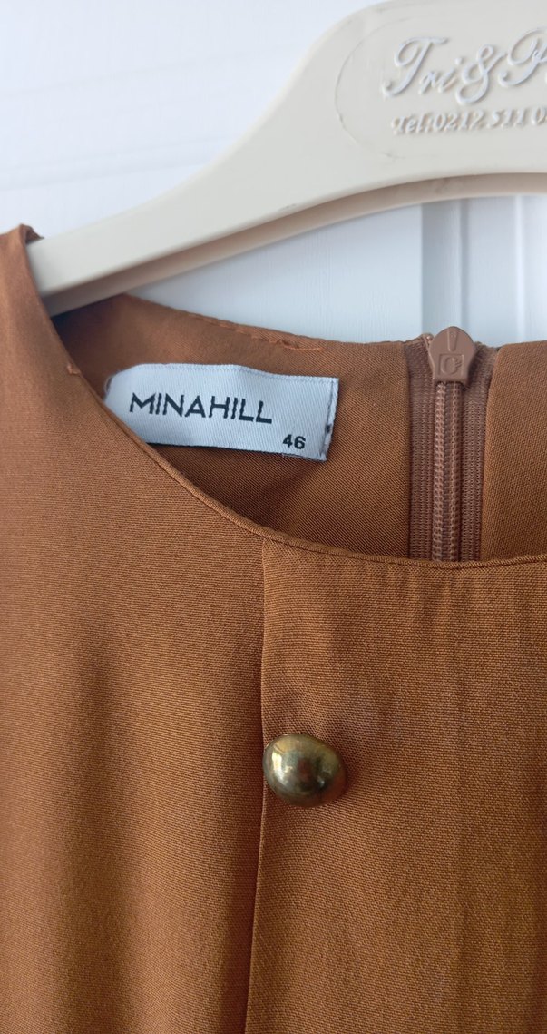 Uzun Kollu Düğmeli taba Kadın Tunik - Görsel 2