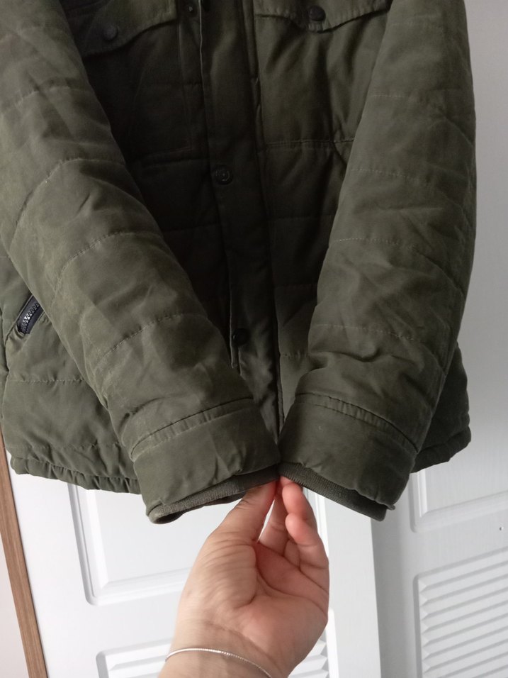 Erkek Çocuk Düğmeli Kapüşonlu Kaban mont - Görsel 2