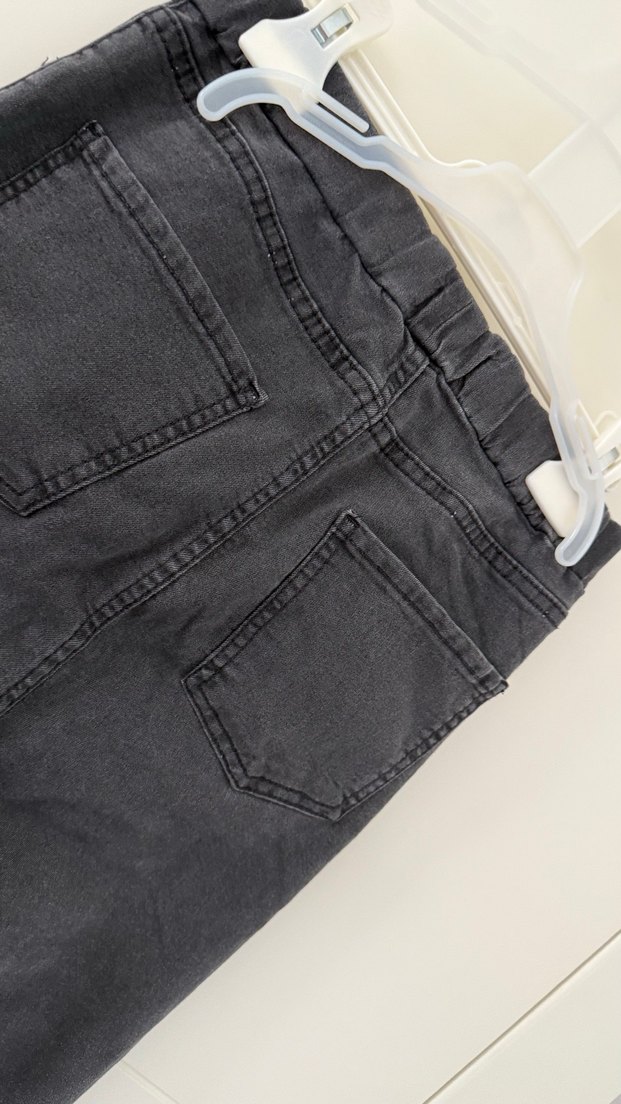 Siyah Kız Kot Pantolon Likralı - Görsel 5