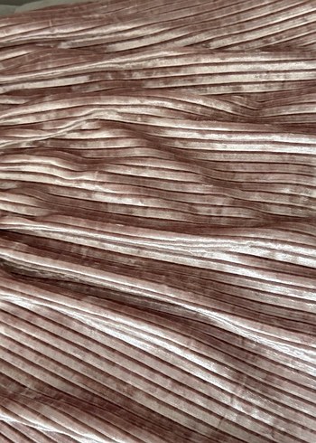 Kız Çocuk Pilili Pudra Pembe Kadife Etek - Görsel 6