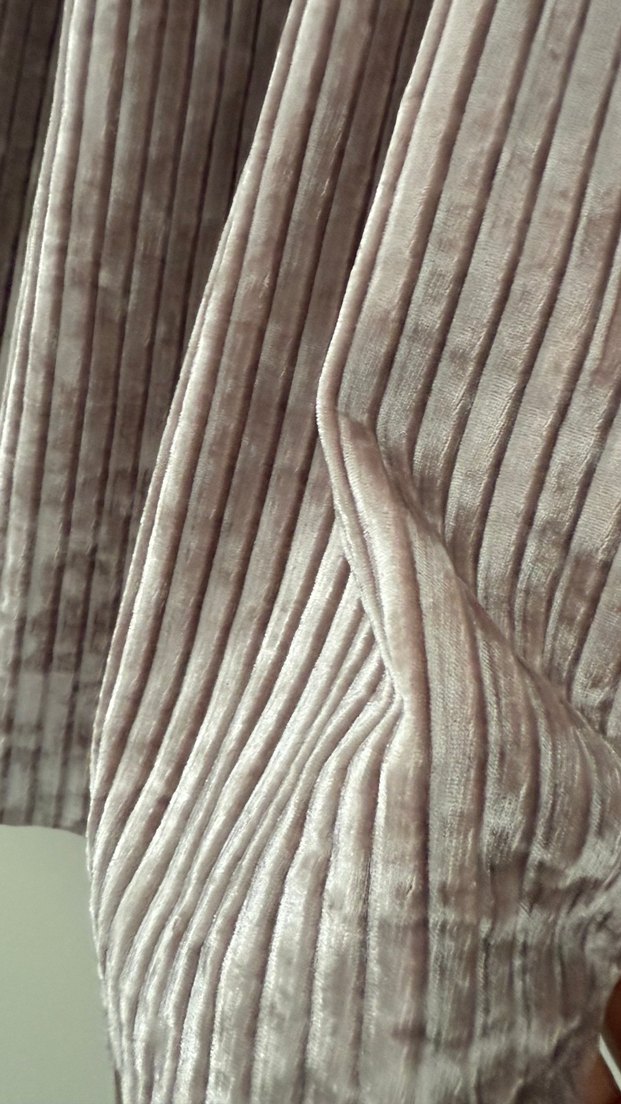 Kız Çocuk Pilili Pudra Pembe Kadife Etek - Görsel 2