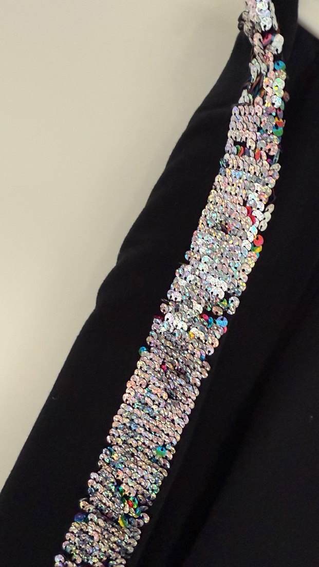 Kız Çocuk Siyah Kenarları Parlak Payetli Tayt - Görsel 3