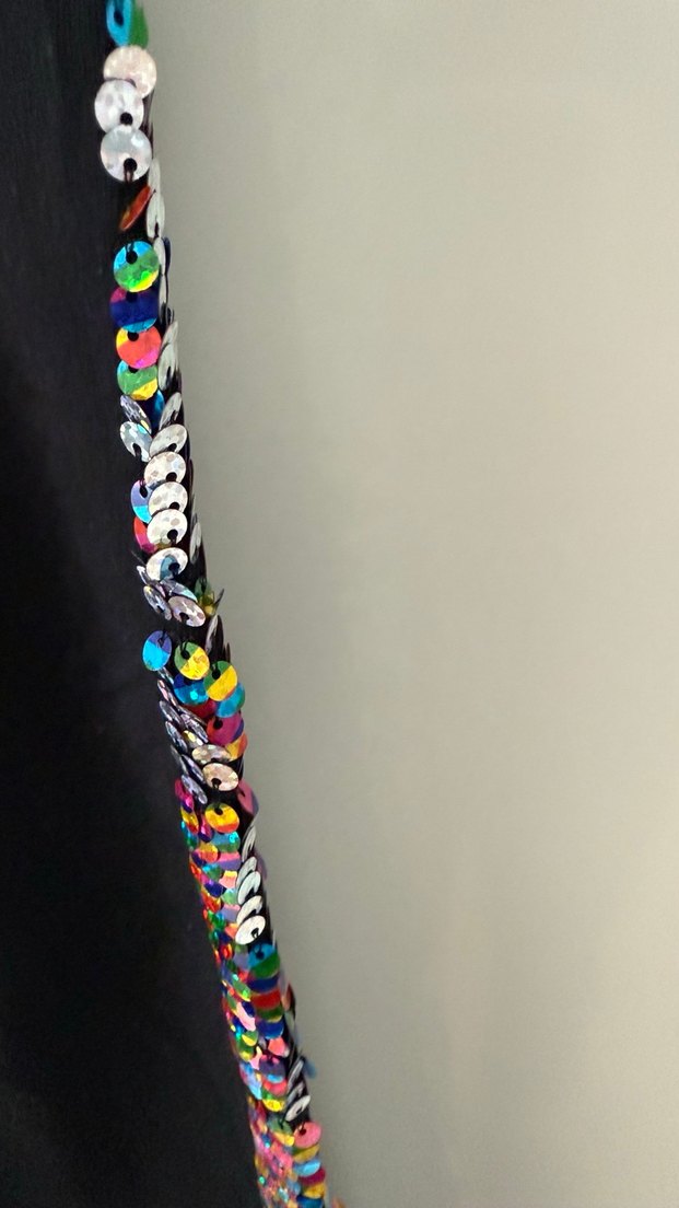 Kız Çocuk Siyah Kenarları Parlak Payetli Tayt - Görsel 5