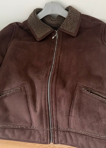 Kahverengi Süet Fermuarlı Erkek Kaban - Görsel 7