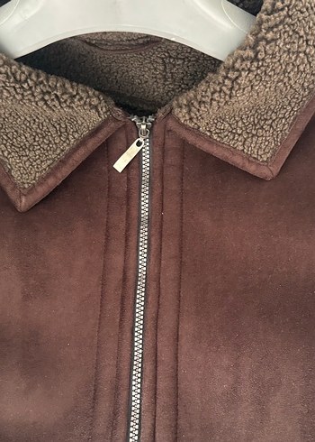 Kahverengi Süet Fermuarlı Erkek Kaban - Görsel 8
