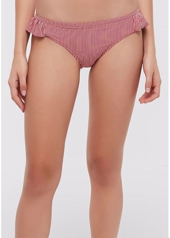 Penti Penti Kırmızı Çizgili Fırfırlı Bikini Altı