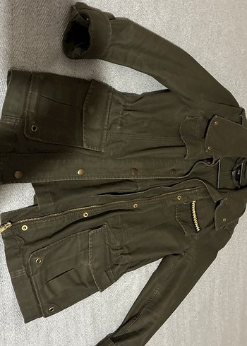 Haki Süet Kemerli Midi Kadın Ceket - Görsel 4