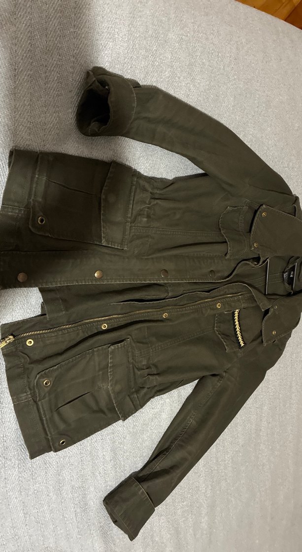 Haki Süet Kemerli Midi Kadın Ceket - Görsel 4