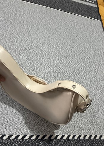 Minimalist Beyaz Deri Kadın Omuz Çantası - Görsel 2