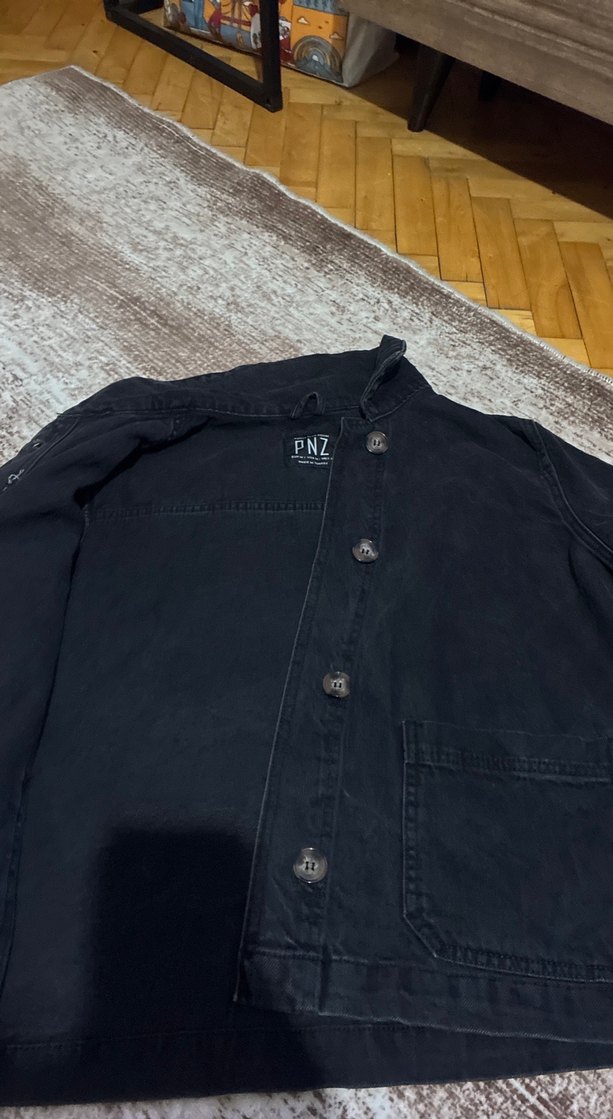 Siyah Düğmeli Kadın Kot Ceket - Görsel 2