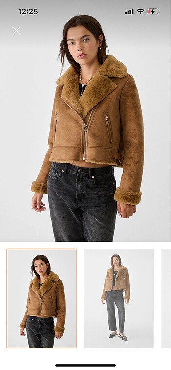 s Beden Stradivarius süet biker ceket