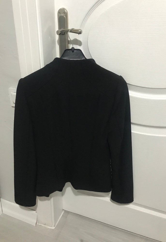 Desenli Siyah Kadın Ceket - Görsel 2