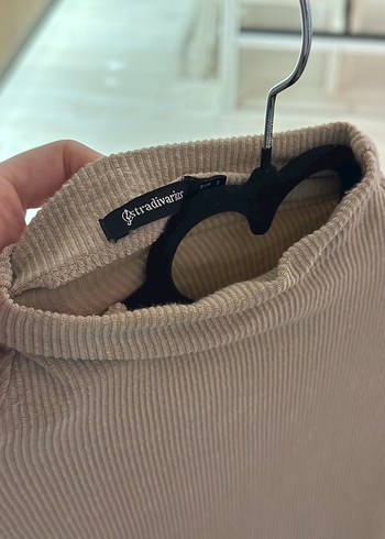 Bej Yüksek Yakalı Uzun Kollu Triko Elbise - Görsel 6