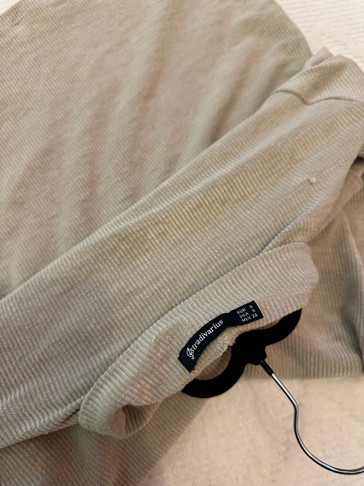 Bej Yüksek Yakalı Uzun Kollu Triko Elbise - Görsel 5