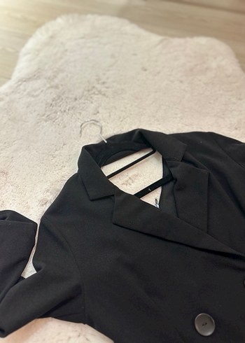 Siyah Kadın  mini Düğmeli elbise - Görsel 4