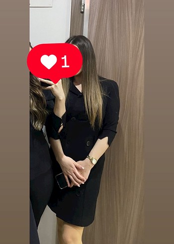 Siyah Kadın  mini Düğmeli elbise - Görsel 3