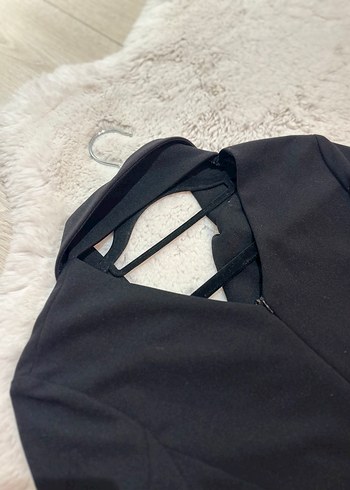 Siyah Kadın  mini Düğmeli elbise - Görsel 5